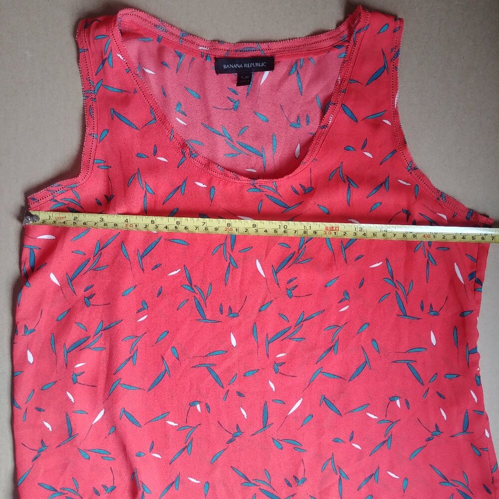 4/$20 Banana Republic sleeveless floral orange red blouse top Small - Picture 11 of 11